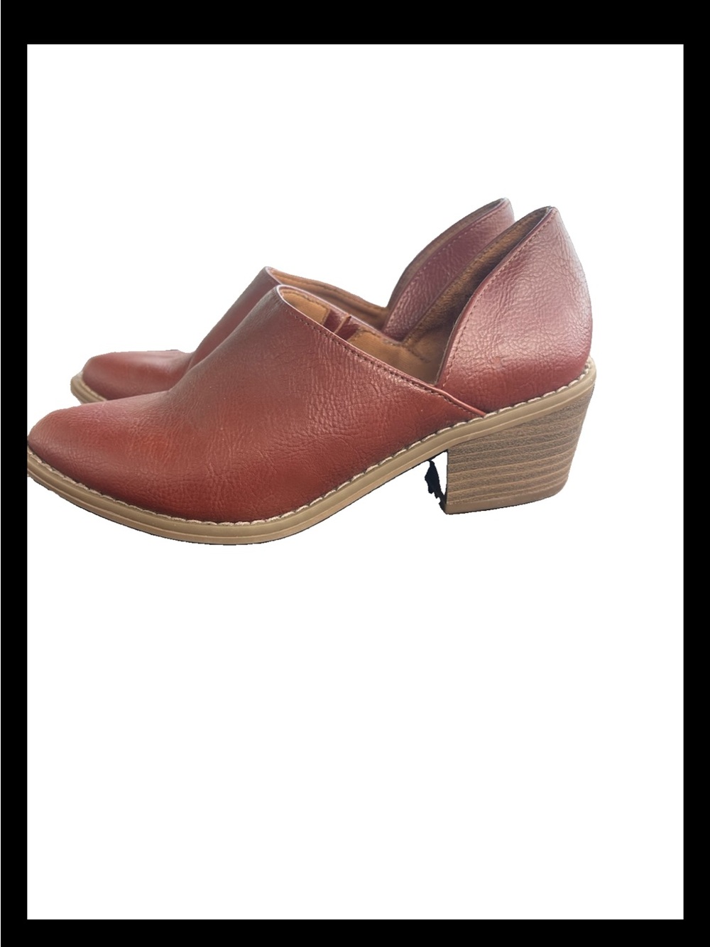 Cynthia Rowley Women’s Rust Brown Lowcut Slip-On Bootie Faux Leather Size 6